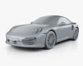 Porsche 911 Turbo cabriolet 2020 3d model clay render