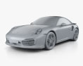 Porsche 911 Turbo S クーペ 2020 3Dモデル clay render