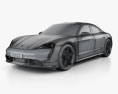 Porsche Taycan Turbo S 2022 3d model wire render