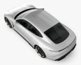 Porsche Taycan Turbo S 2022 3D-Modell Draufsicht