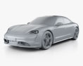 Porsche Taycan Turbo S 2022 3d model clay render