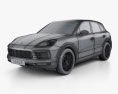Porsche Cayenne S HQインテリアと 2017 3Dモデル wire render