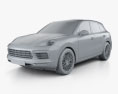 Porsche Cayenne S HQインテリアと 2017 3Dモデル clay render