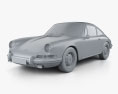 Porsche 912 coupe 1966 3d model clay render