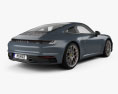Porsche 911 Carrera 4S クーペ HQインテリアと 2019 3Dモデル 後ろ姿