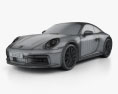 Porsche 911 Carrera 4S クーペ HQインテリアと 2019 3Dモデル wire render