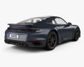 Porsche 911 Turbo S cupé 2022 Modelo 3D vista trasera