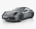 Porsche 911 Turbo S coupe 2022 3D模型 wire render