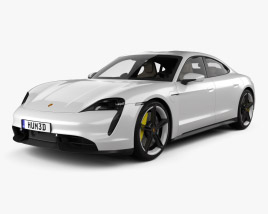 Porsche Taycan Turbo S 인테리어 가 있는 2022 3D 모델 