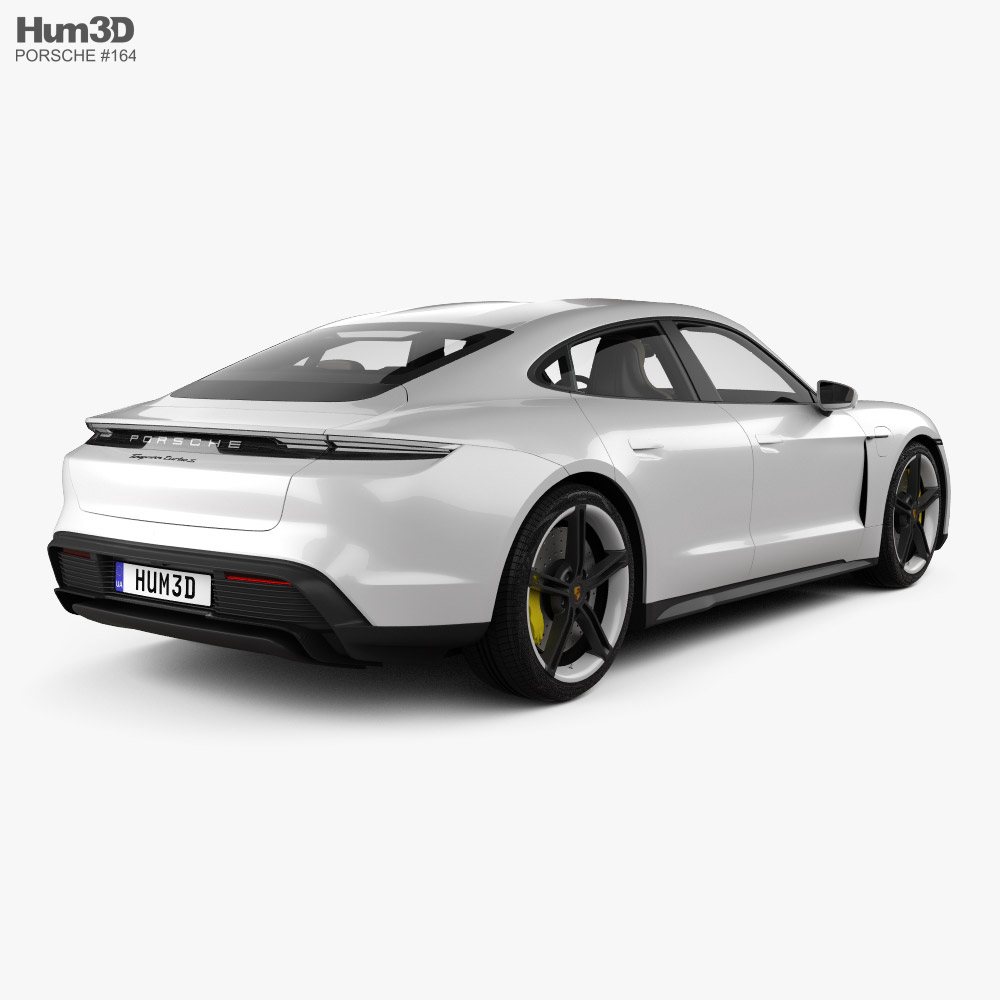 Porsche Taycan Turbo S with HQ interior 2022 3d model back view