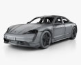 Porsche Taycan Turbo S HQインテリアと 2020 3Dモデル wire render