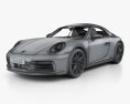 Porsche 911 Carrera 4S cabriolet HQインテリアと 2019 3Dモデル wire render