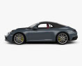 Porsche 911 Carrera 4S cabriolet HQインテリアと 2019 3Dモデル side view