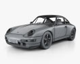 Porsche 911 Carrera 4S クーペ HQインテリアと 1997 3Dモデル wire render