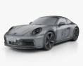 Porsche 911 Targa 4S Heritage 2022 3D模型 wire render