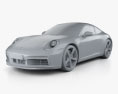 Porsche 911 Targa 4S Heritage 2022 3d model clay render