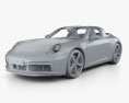 Porsche 911 Targa 4S Heritage HQインテリアと 2021 3Dモデル clay render
