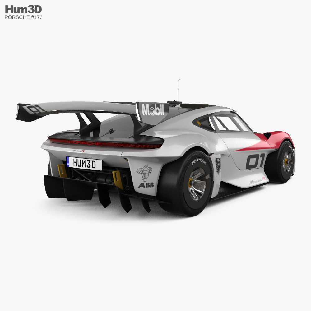Porsche Mission R 2021 3Dモデル 後ろ姿