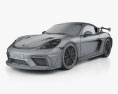 Porsche Cayman 718 GT4 RS 2022 3Dモデル wire render