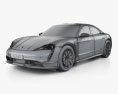Porsche Taycan 4S 2019 3d model wire render
