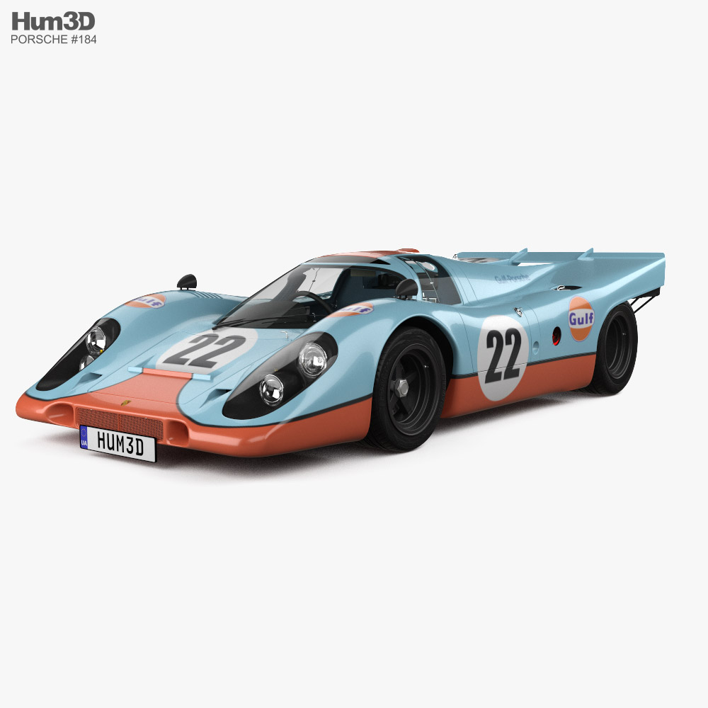 Porsche 917 K 인테리어 가 있는 1969 3D 모델 