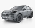 Porsche Macan T 2023 3D 모델  wire render
