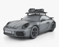 Porsche 911 купе Dakar 2023 3D модель wire render