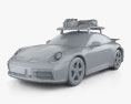 Porsche 911 купе Dakar 2023 3D модель clay render