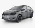 Proton Preve 2015 3D-Modell wire render