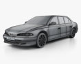 Proton Perdana Grand 加长轿车 2004 3D模型 wire render