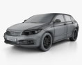 Qoros 3 hatchback 2016 3d model wire render