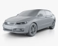 Qoros 3 hatchback 2016 3d model clay render
