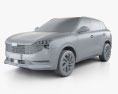 Qoros 7 2022 3D 모델  clay render