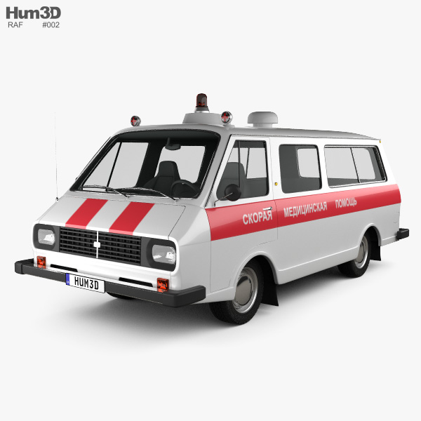 RAF 2203 Latvija 救急車 1975 3Dモデル