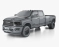 Ram 3500 Crew Cab Long Bed Dually Limited 2021 3d model wire render