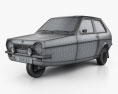 Reliant Robin 1973 3D 모델  wire render