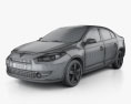 Renault Fluence 2010 3D模型 wire render