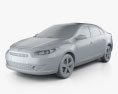Renault Fluence 2010 3d model clay render