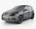 Renault Scenic 2010 3D-Modell wire render