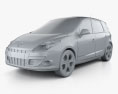 Renault Scenic 2010 3d model clay render
