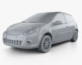 Renault Clio 3门 2010 3D模型 clay render