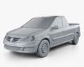 Renault Logan Pickup 2013 3d model clay render