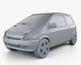 Renault Twingo 2007 3Dモデル clay render