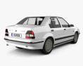 Renault 19 轿车 1988 3D模型 后视图