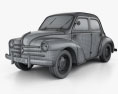 Renault 4CV 轿车 1947-1961 3D模型 wire render