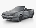 Renault 19 敞篷车 1988 3D模型 wire render