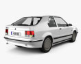 Renault 19 3门 掀背车 1988 3D模型 后视图