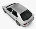 Renault 19 5 puertas hatchback 1988 Modelo 3D vista superior