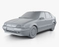 Renault 19 5-door hatchback 2000 3d model clay render