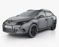 Renault Megane Estate 2013 3D模型 wire render